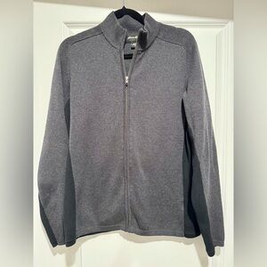 Eddie Bauer Men's Ribbed Charcoal Full Zip-Up‎ Sweater